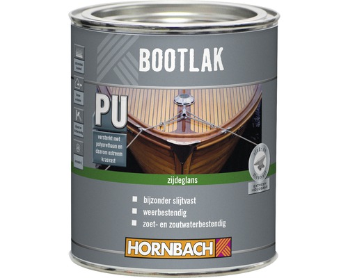 HORNBACH Bootlak alkyd zijdeglans transparant 750 ml Bootlak blik met polyurethaan versterking en extreem krasvast