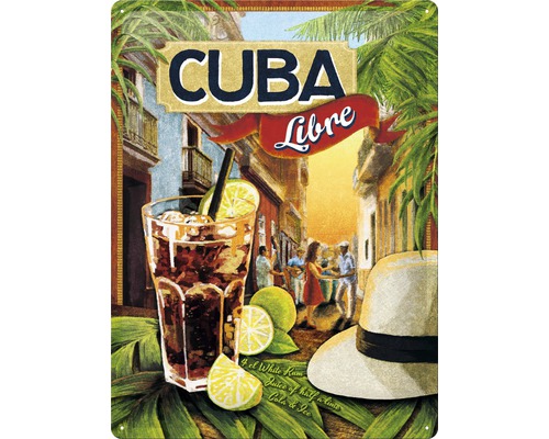 NOSTALGIC-ART Metalen bord Cuba Libre 30x40 cm