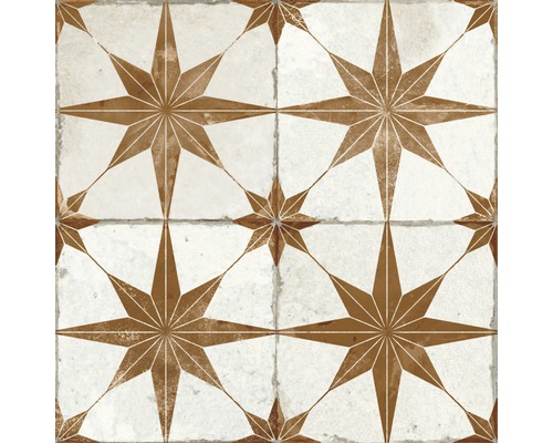 Wand- en vloertegel Star oranje 45x45 cm