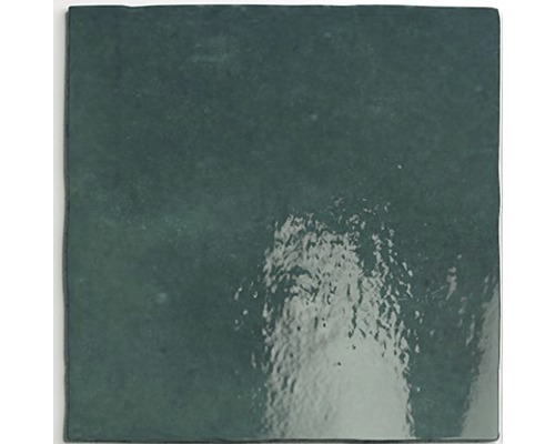 Wandtegel handvorm Moss Green groen 13x13 cm Vierkante, glanzende tegel