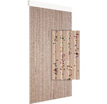 Decoratieve lameldeur met houten en kleurrijke accenten