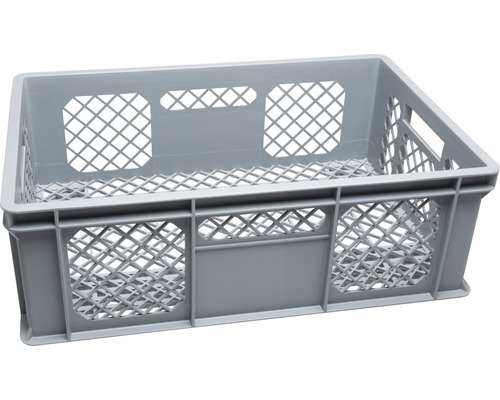 WIBO Opbergkrat 60x20x40 cm grijs 45 liter Grijze kunststof box met rasterstructuur