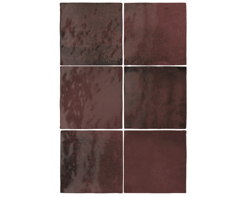Wandtegel handvorm Burgundy rood 13x13 cm