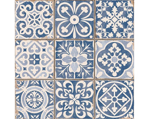Wand- en vloertegel Faenza-A blauw 33x33 cm