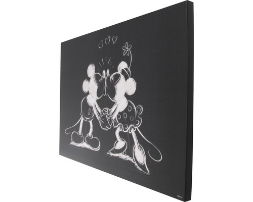 Canvasafdruk met Mickey en Minnie Mouse motief