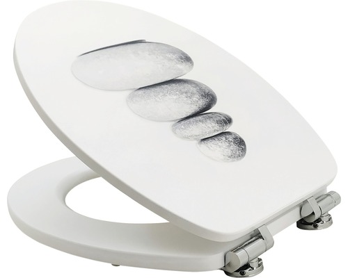 Toiletdeksel met steenmotief