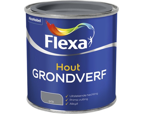 FLEXA Grondverf hout alkyd grijs 250 ml