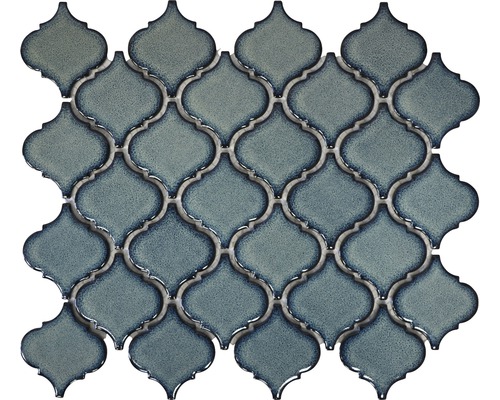 Keramisch mozaïek Florent blauw glanzend 29,3x24,5 cm Mozaïektegel in Arabische stijl