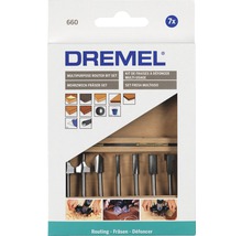 Dremel multifunctionele freesbitset met zeven stuks in houten koffer
