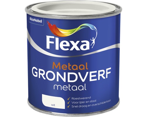 FLEXA Grondverf metaal alkyd wit 250 ml