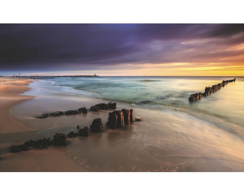 Fotobehang papier Beach sunset 254x184 cm