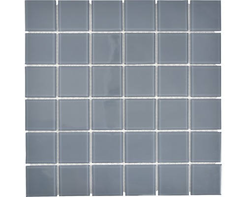 Mozaïektegel glas Crystal CM4SE20F grijs 30x30 cm Vierkant glazen mozaïek