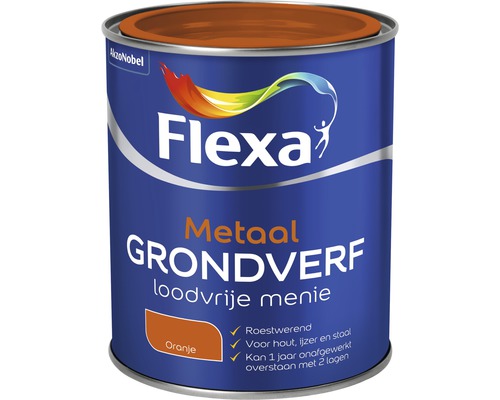 FLEXA Grondverf metaal loodvrije menie oranje 750 ml