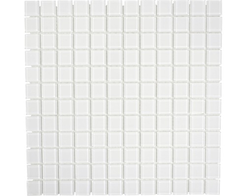 Mozaïektegel glas Crystal CM4SE30 super wit 30x30 cm Vierkante mozaïektegel van glas