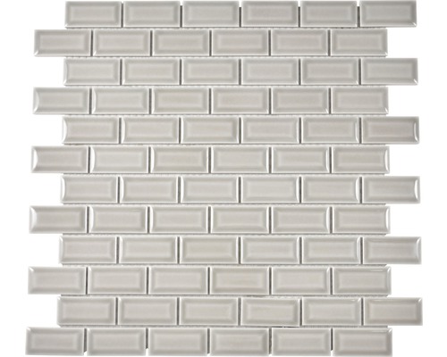 Mozaïektegel keramisch CBC102 bricks uni grijs 30x30 cm Mozaïektegel in baksteenlook