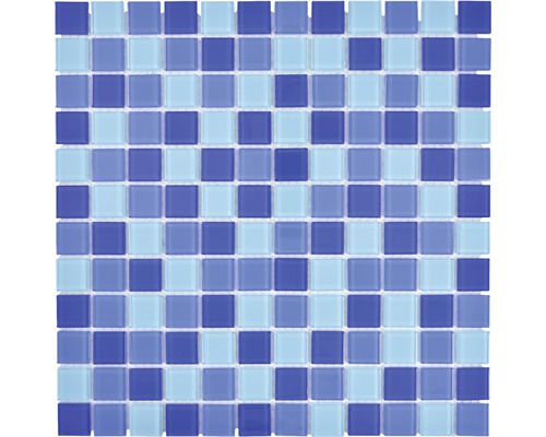 Mozaïektegel glas Crystal CM4SE3M mix blauw 30x30 cm