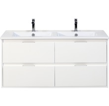 SANOX Badkamermeubelset Porto met dubbele keramische wastafel 121 cm wit