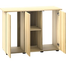 Aquariumonderkast met open deuren en planken