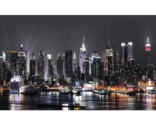 Fotobehang papier New York Manhattan Night 254x184 cm