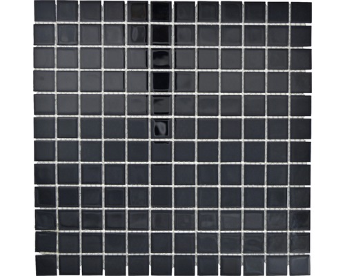 Mozaïektegel glas Crystal CM4SE50 zwart 30x30 cm