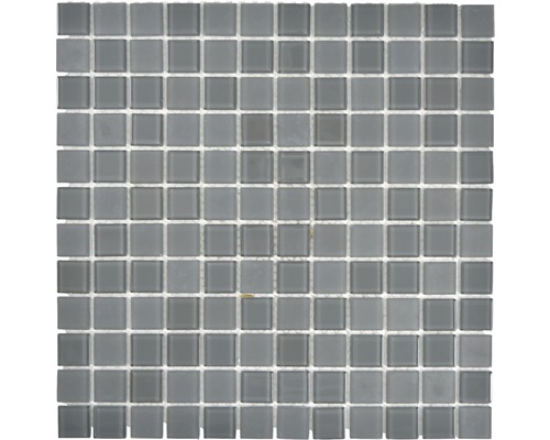 Mozaïektegel glas Crystal CM4SE5M antraciet/grijs 30x30 cm Mozaïektegel van glas met vierkante stenen
