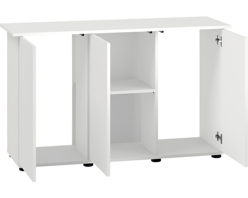 Witte aquariumkast met open deuren
