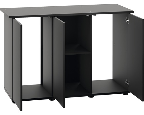 Aquariumonderkast met open deuren en binnenplank