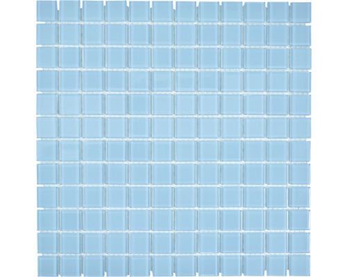 Glasmozaïek Crystal CM4SE83 fel blauw 30x30 cm Blauw glazen mozaïektegelnet met vierkante tegels