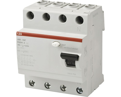 ABB HAF Aardlekschakelaar 4-polig 40A ABB HAF Aardlekschakelaar 4-polig 40A