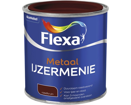 FLEXA Metaal ijzermenie roodbruin 250 ml Flexa Metaal IJzermenie in blik