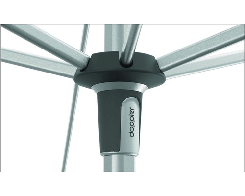 Detailopname van een wasdroger met Doppler-logo