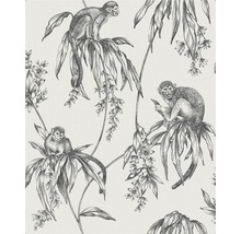 Behang met apen- en plantenmotief