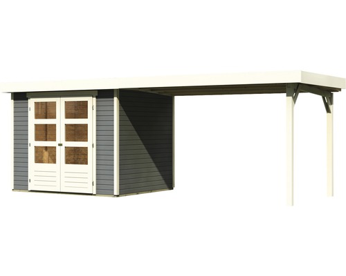 Tuinhuis met aanbouw en dubbele deur