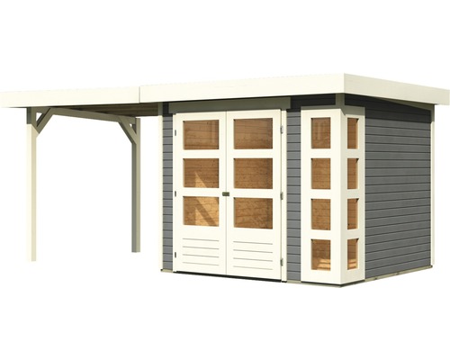 Tuinhuis met overkapping van hout