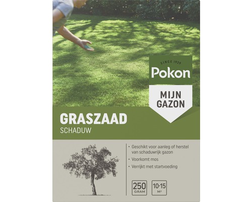 POKON Graszaad schaduw 250 gr 15 m2 Pokon graszaad schaduw geschikt voor aanleg of herstel van schaduwrijk gazon, voorkomt mos en verrijkt met startvoeding