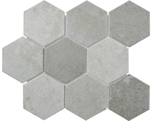 Mozaïektegel keramisch CIM HX9 CM hexagon cement 25,6x29,6 cm Zeshoekige tegels van fijn keramiek