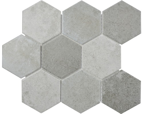 Mozaïektegel keramisch CIM HX9 CM hexagon cement 25,6x29,6 cm