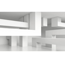 Abstract interieurontwerp met elkaar kruisende, rechthoekige elementen