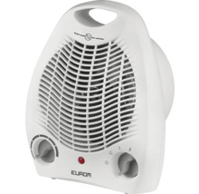 Witte elektrische kachel met ventilator en handgreep