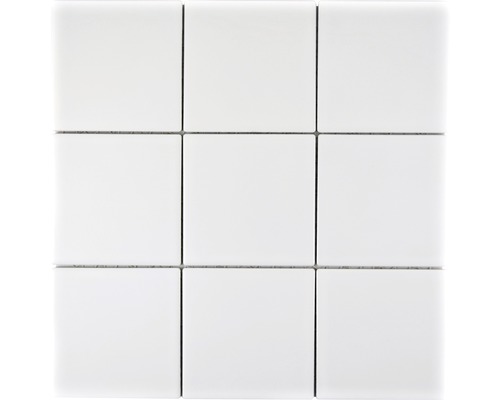Mozaïektegel keramisch CQ 105 uni wit mat 30x30 cm Negen vierkante wandtegels, keramiek