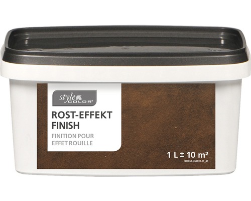 Style Color roesteffect finish verf in een witte container