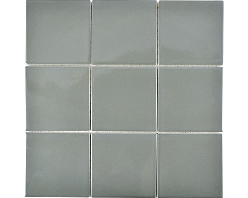 Mozaïektegel keramisch CQ 110 uni metaal glans 30x30 cm Negen vierkante grijze keramische tegels