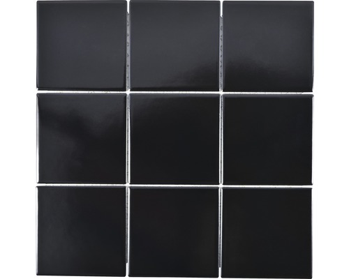 Mozaïektegel keramisch CQ 125 uni zwart mat 30x30 cm