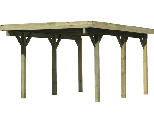 Houten carport met palen en dak