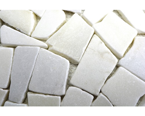 Close-up van witte marmeren mozaïektegels