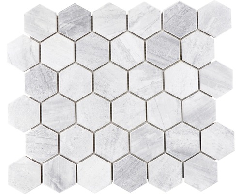 Mozaïektegel keramisch CTR HX21GM hexagon grijs mat 32,5x28,1 cm-0