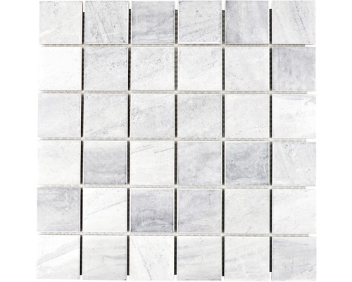 Mozaïektegel keramisch CTR Q21GM grijs mat 30,6x30,6 cm Vierkant mozaïek van natuursteen