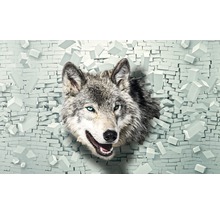 Fotobehang vlies 3D Wolf 312x219 cm