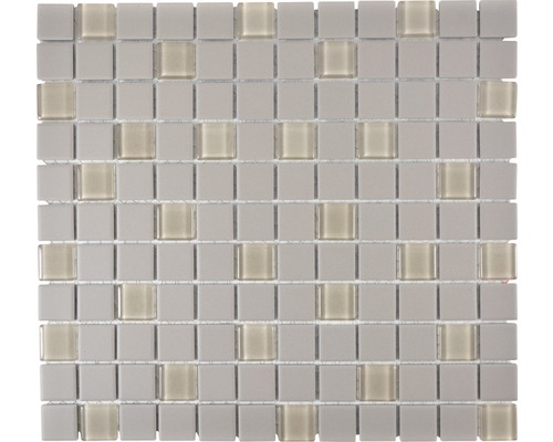 Mozaïektegel keramisch CU G100 grijs mix 32,7x30,2 cm antislip Vierkant mozaïek van keramiek en glas