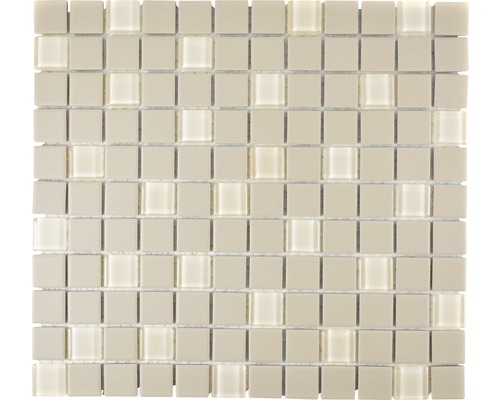 Mozaïektegel keramisch CU G80 beige mix 32,7x30,2 cm antislip Mozaïektegels met vierkante elementen
